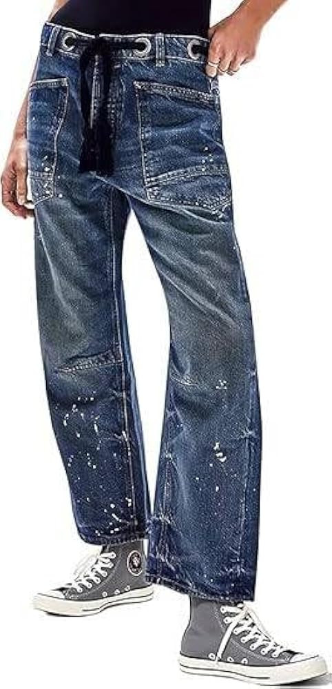 Moxie Barrel Jeans Mid-Low Rise, Boyfriend Baggy Jeans Denim Pants | Amazon (US)