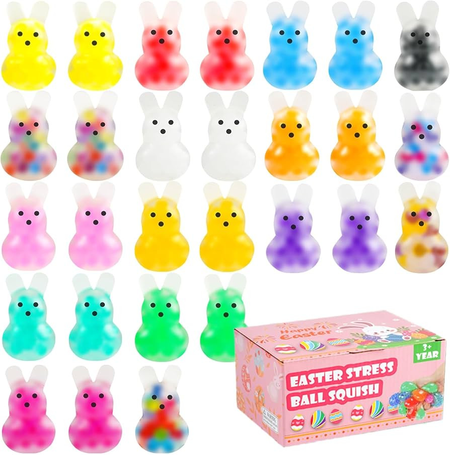 28Pack Easter Squishies,Easter Bunny Stress Balls for Adults,Easter Basket Stuffers,Bulk Squishy ... | Amazon (US)