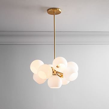 Staggered Glass 9-Light Chandelier - Milk | West Elm (US)