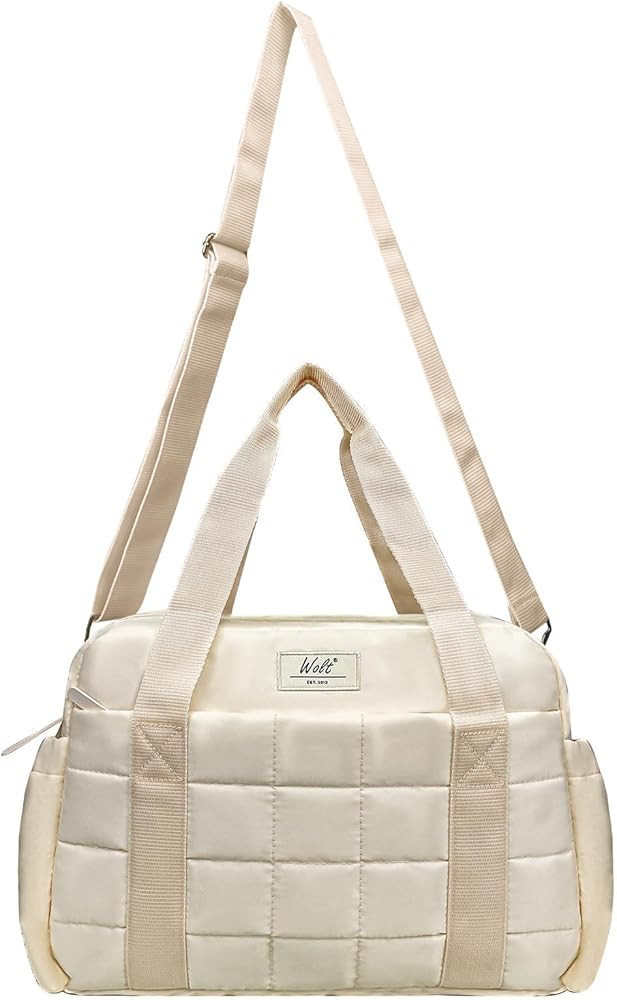 WOLT Small Gym Bag for Women, 14 inch Lightweight Gym Duffle Bag with Wet Compartment Quilted Tot... | Amazon (US)