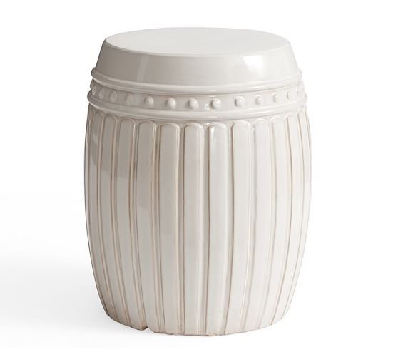 Reeded Ceramic Side Table | Pottery Barn (US)