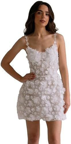 Vintage Tulle Short Wedding Dresses for Bride 2026 Elegant Spaghetti Straps Boho Mini Bridal Dres... | Amazon (US)