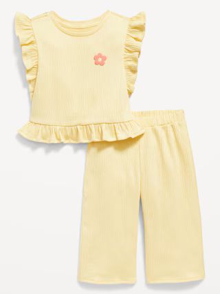 Ruffled Graphic Top and Wide-Leg Pants Set for Baby | Old Navy (US)
