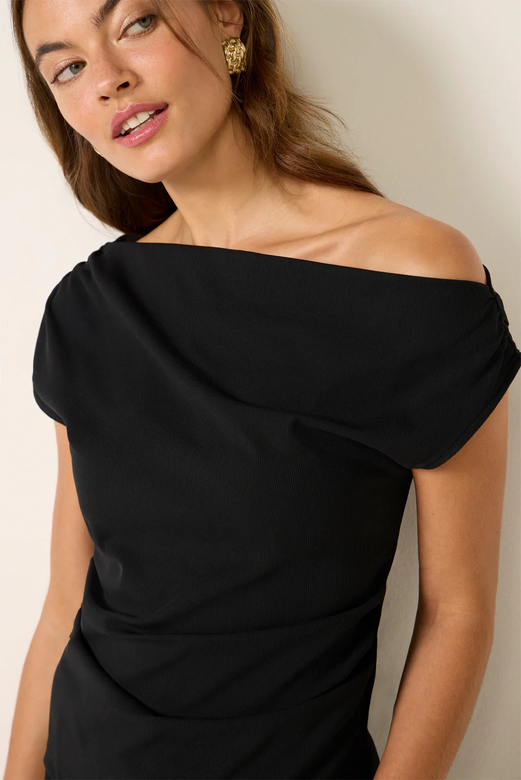 SPANX Women's Off The Shoulder Ruched Top, Size XS, Black | Evereve