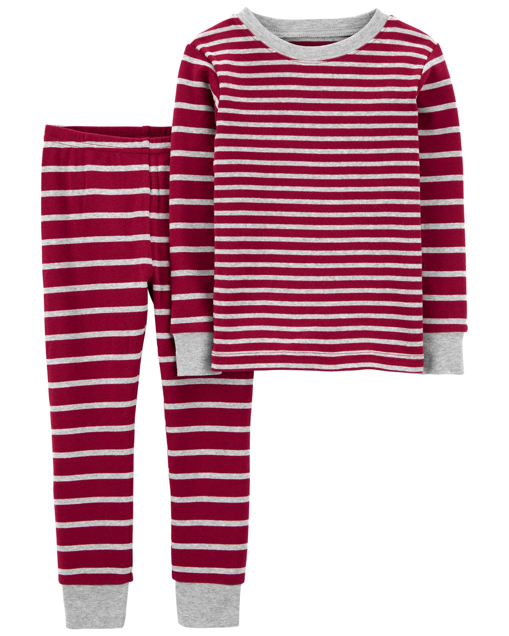 2-Piece Striped Snug Fit Cotton PJs | Carter's