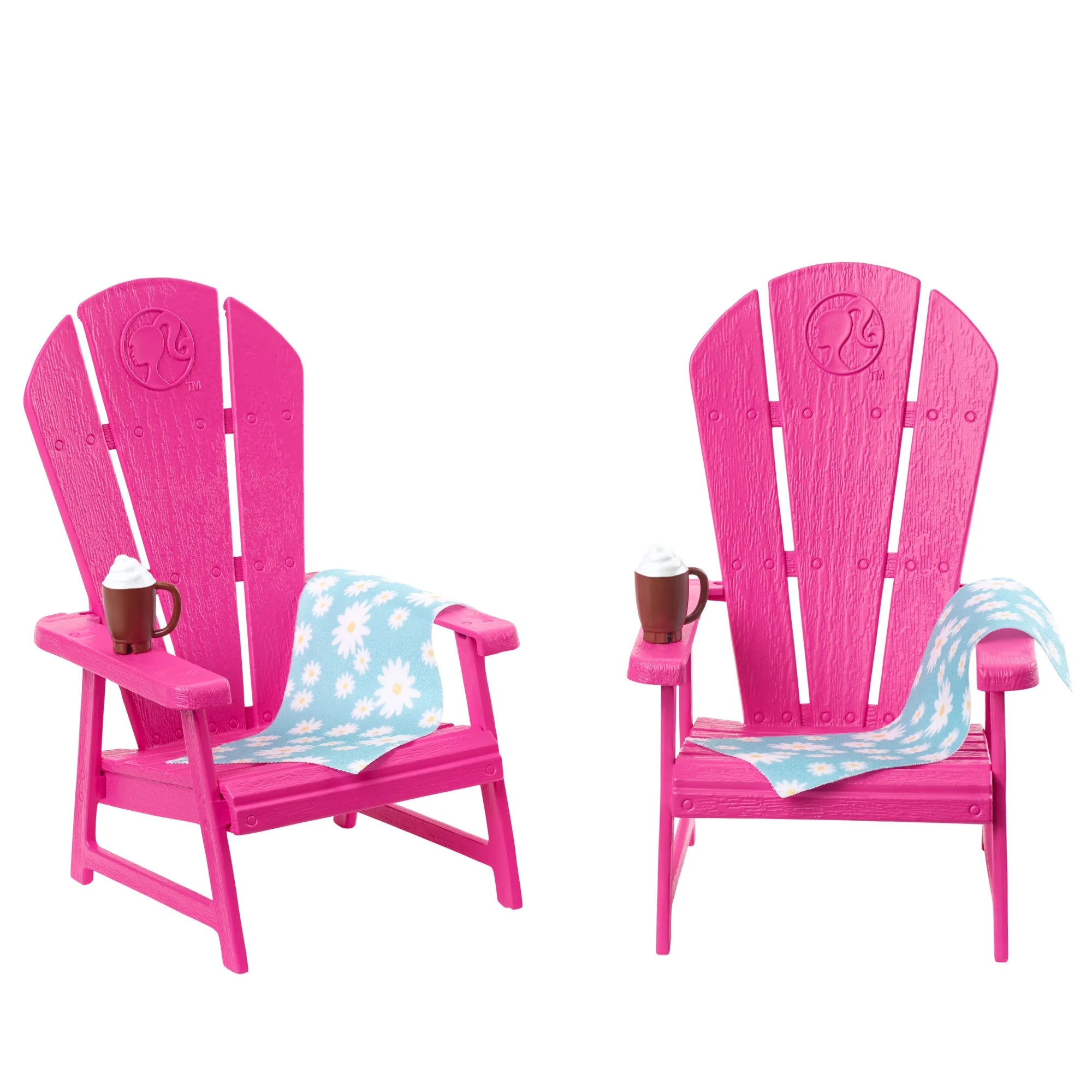 Barbie World Pink Chair Playset with 6 Accessories Including Furniture, Blankets, & Mugs | Walmart (US)