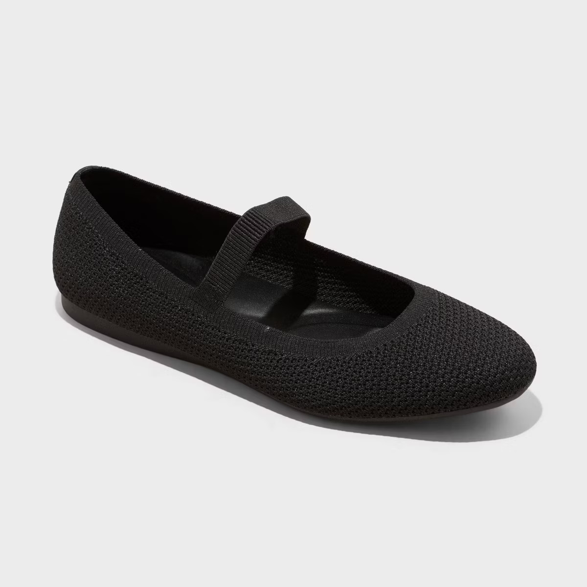 Women's Shiloh Knit Mary Jane Flats - A New Day™ Black | Target