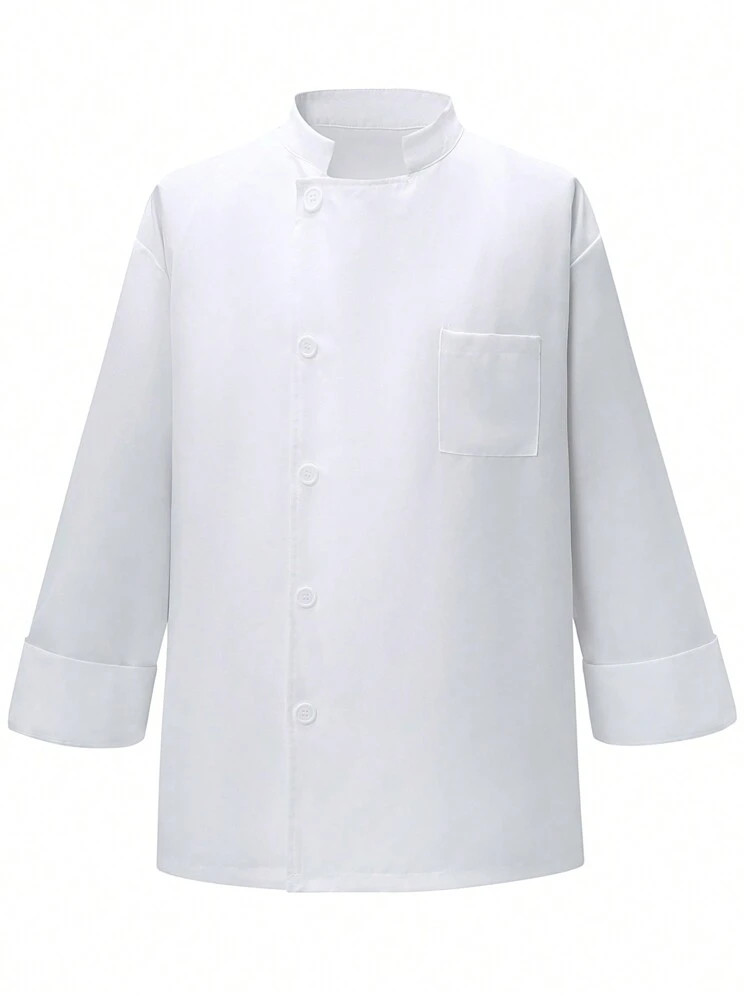 Manfinity Giacca chef uomo monocolore con collo alla coreana e bottoni anteriori | SHEIN