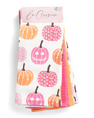 4pk Painted Pumpkins Halloween Kitchen Towels | TJ Maxx