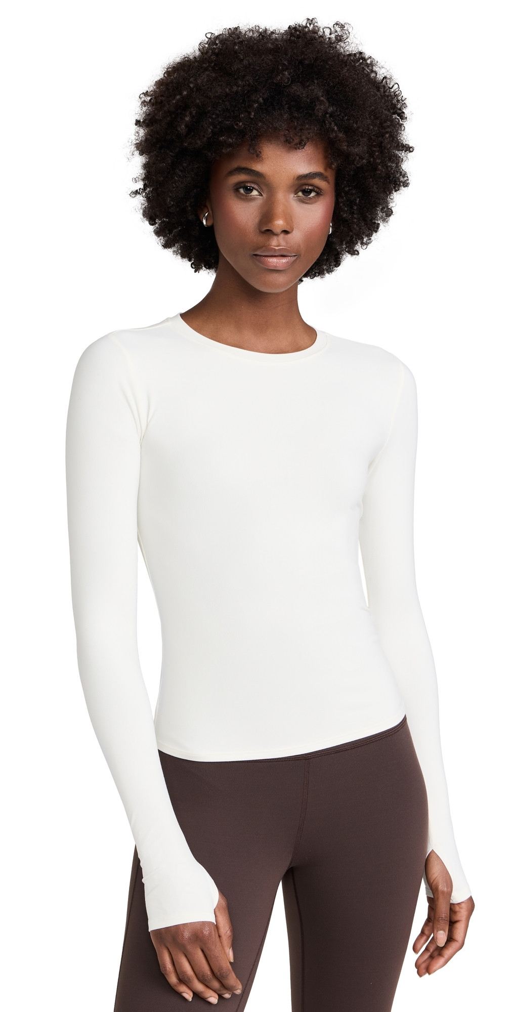 Splits59 Airweight Lite Long Sleeve Waist Length Tee White L | Shopbop