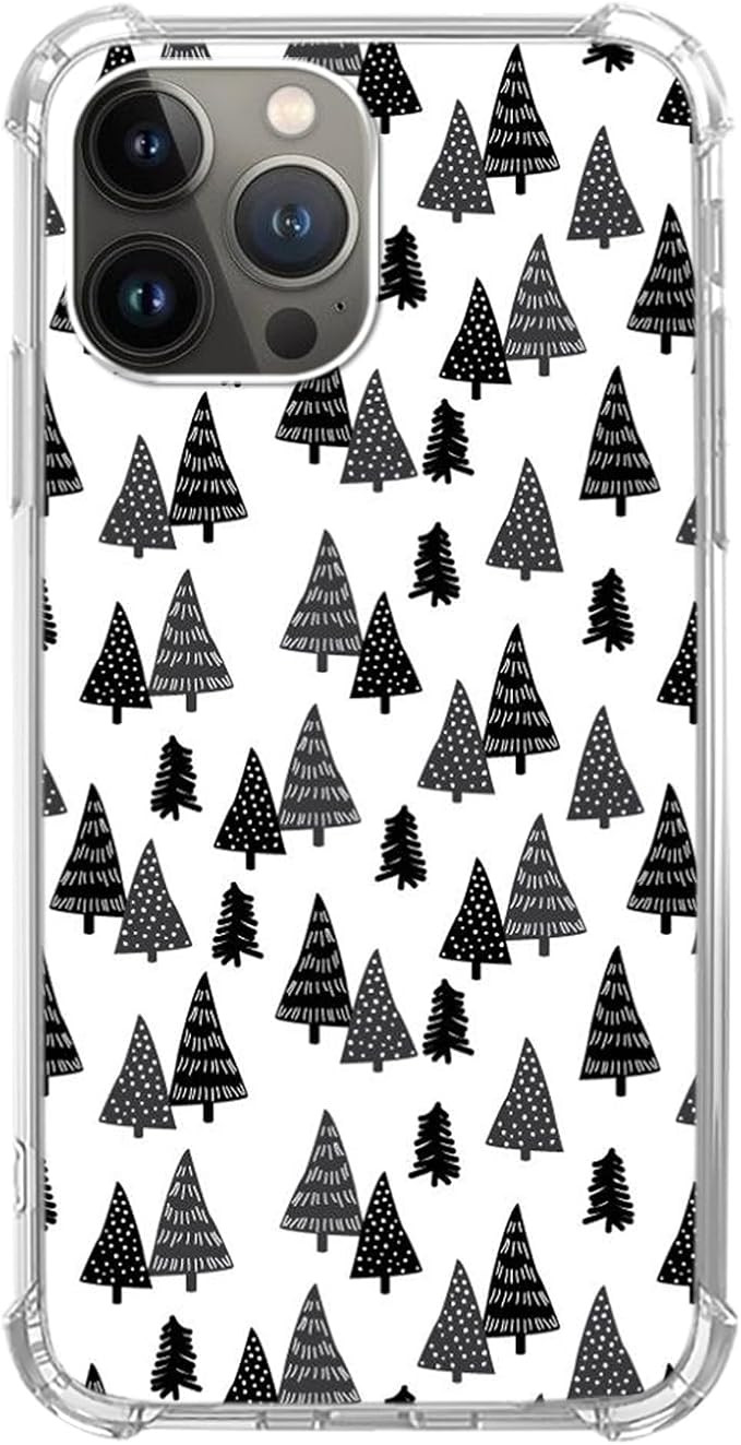 Cute Black Christmas Trees Phone Case Compatible with iPhone 13 Pro Max, Winter Christmas Trees C... | Amazon (US)