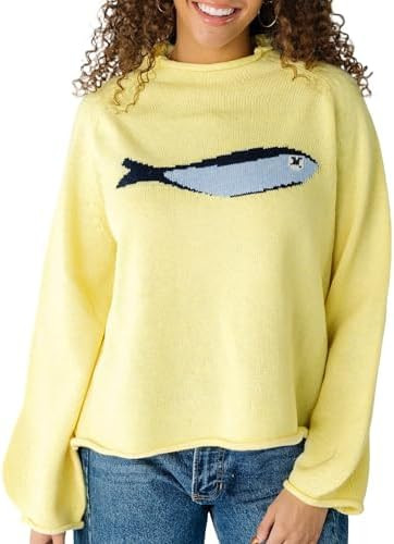 Women's Oversized Roll Neck Cute Animal Graphic Sweater Long Sleeve Chunky Knit Pullover Tops Cas... | Amazon (US)