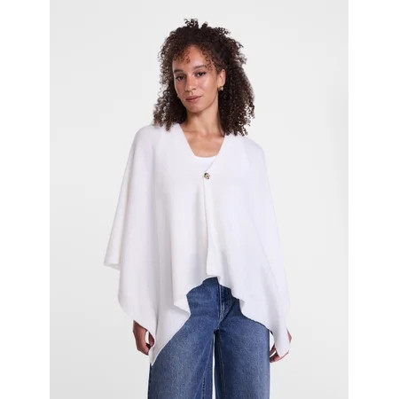 Scenario Women's Button Front Ruana, Mid-weight, Sizes S-XL | Walmart (US)