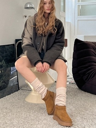 천연양털 Karen 소가죽 미니 플랫폼 부츠 (2cm/4cm) _ ANK301 / ANK302 l 2colors | (주)더블유컨셉코리아/W Concept(KR)