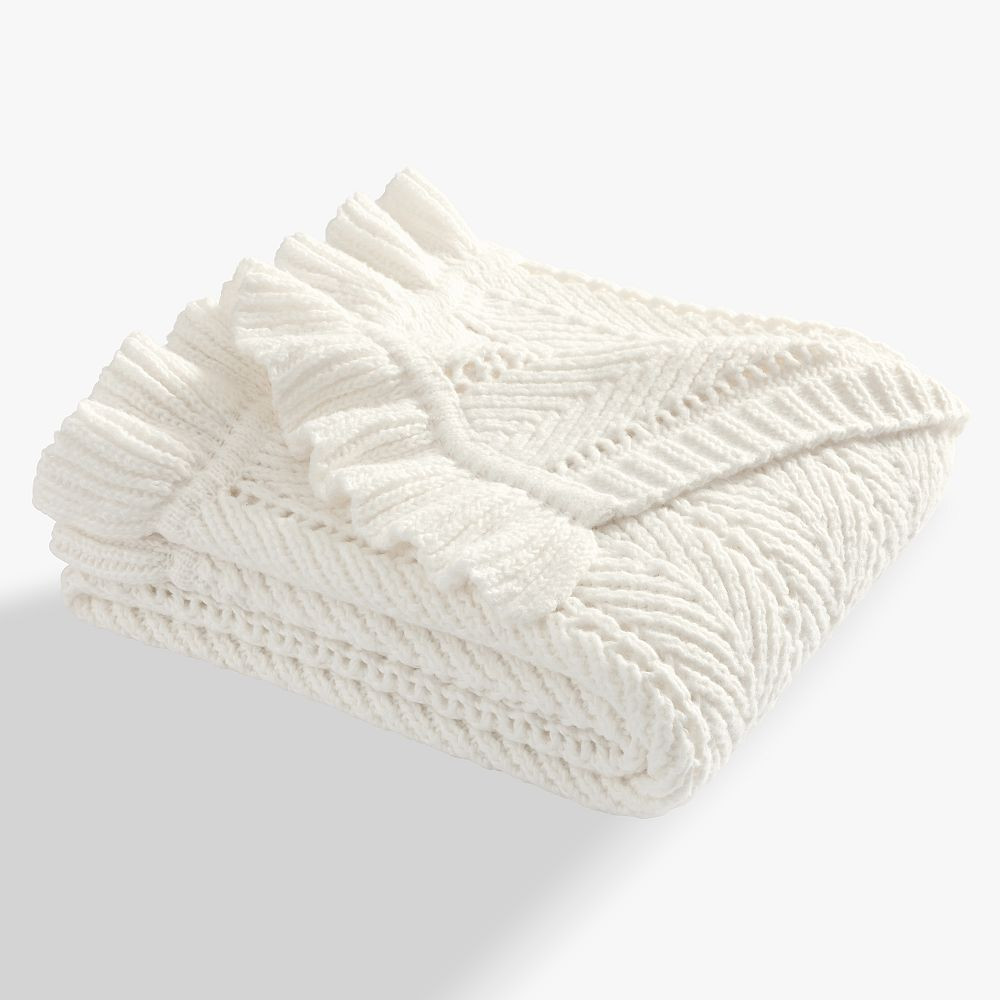 Herringbone Ruffle Throw | Pottery Barn Teen