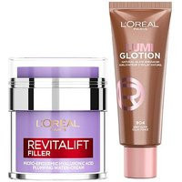 L'Oreal Paris Glotion Deep Glow and Revitalift Hyaluronic Acid Water Cream Duo | Boots.com