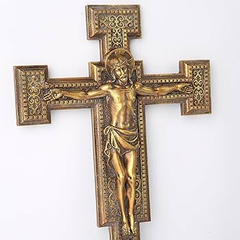 BC Catholic Crucifix Wall Cross, Home Décor, Devout Gift, Prayerful Inspiration, Hand Painted in... | Amazon (US)