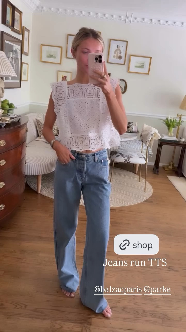 Obsessed with this outfit for summer! 🤍 Low rise loose jeans from Parke are a staple and run true to size!

#LTKgrwm #LTKootd