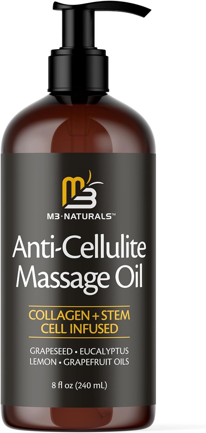 Anti Cellulite Massage Oil for Massage Therapy - Collagen and Stem Cell Skin Tightening Cellulite... | Amazon (US)