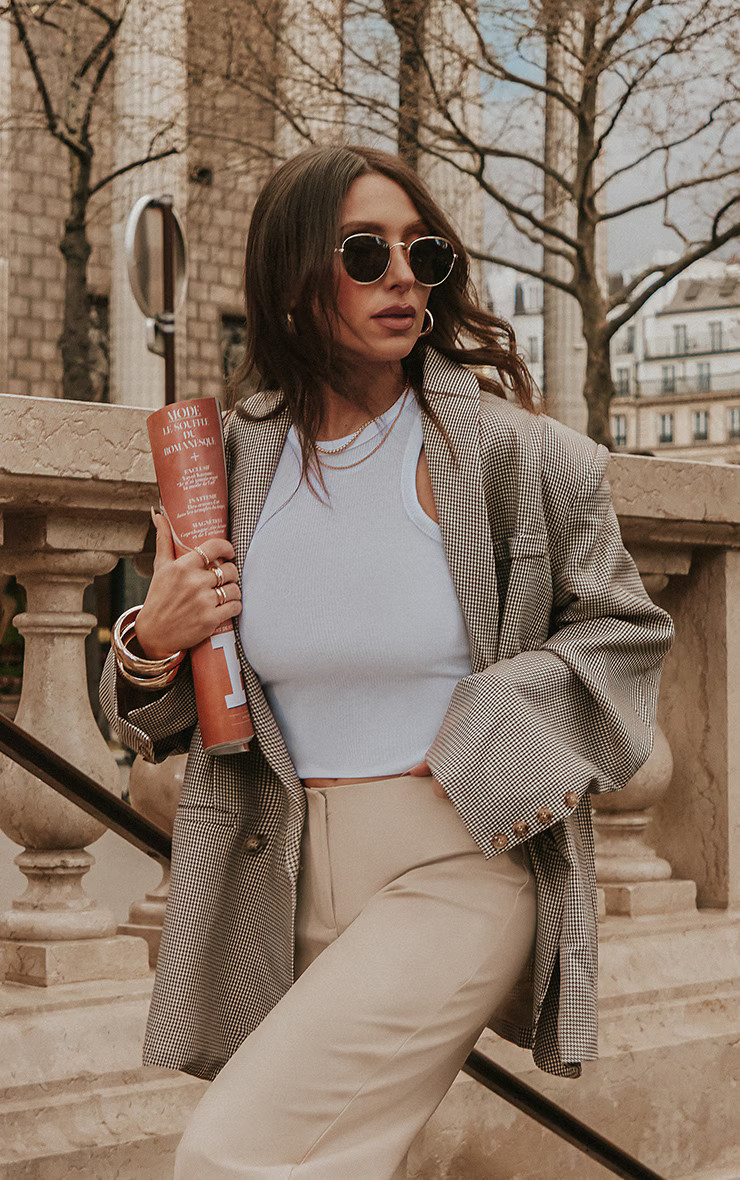 Basic White Rib Racer Vest | PrettyLittleThing UK