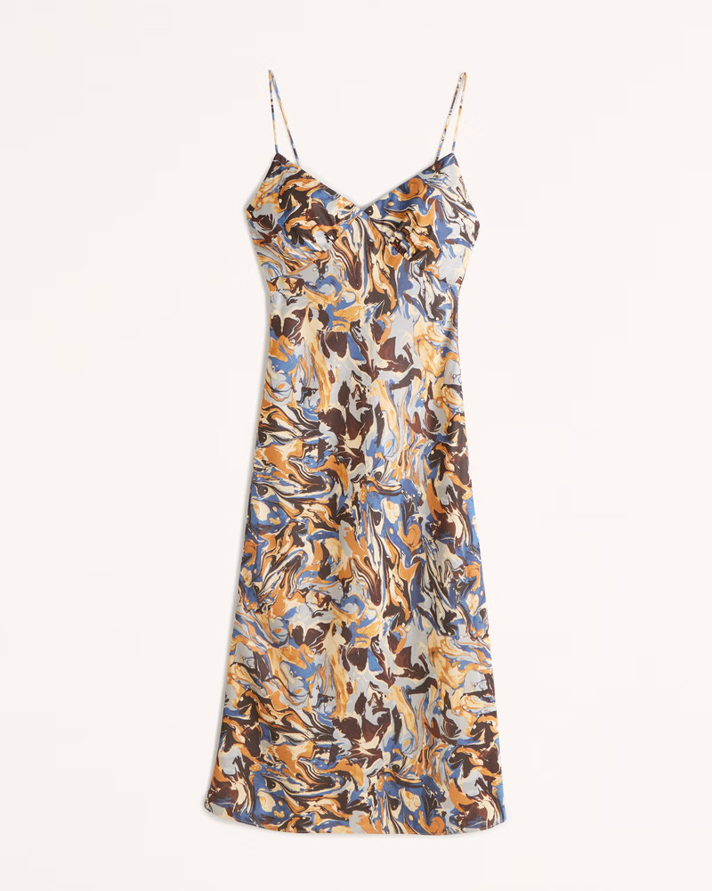 Satin Slip Midi Dress | Abercrombie & Fitch (US)