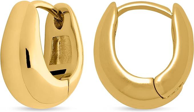 MILLA 14K Gold Plated Hoop Earrings or Sterling Silver Huggie Earrings for Women Trendy Y2K Jewel... | Amazon (US)