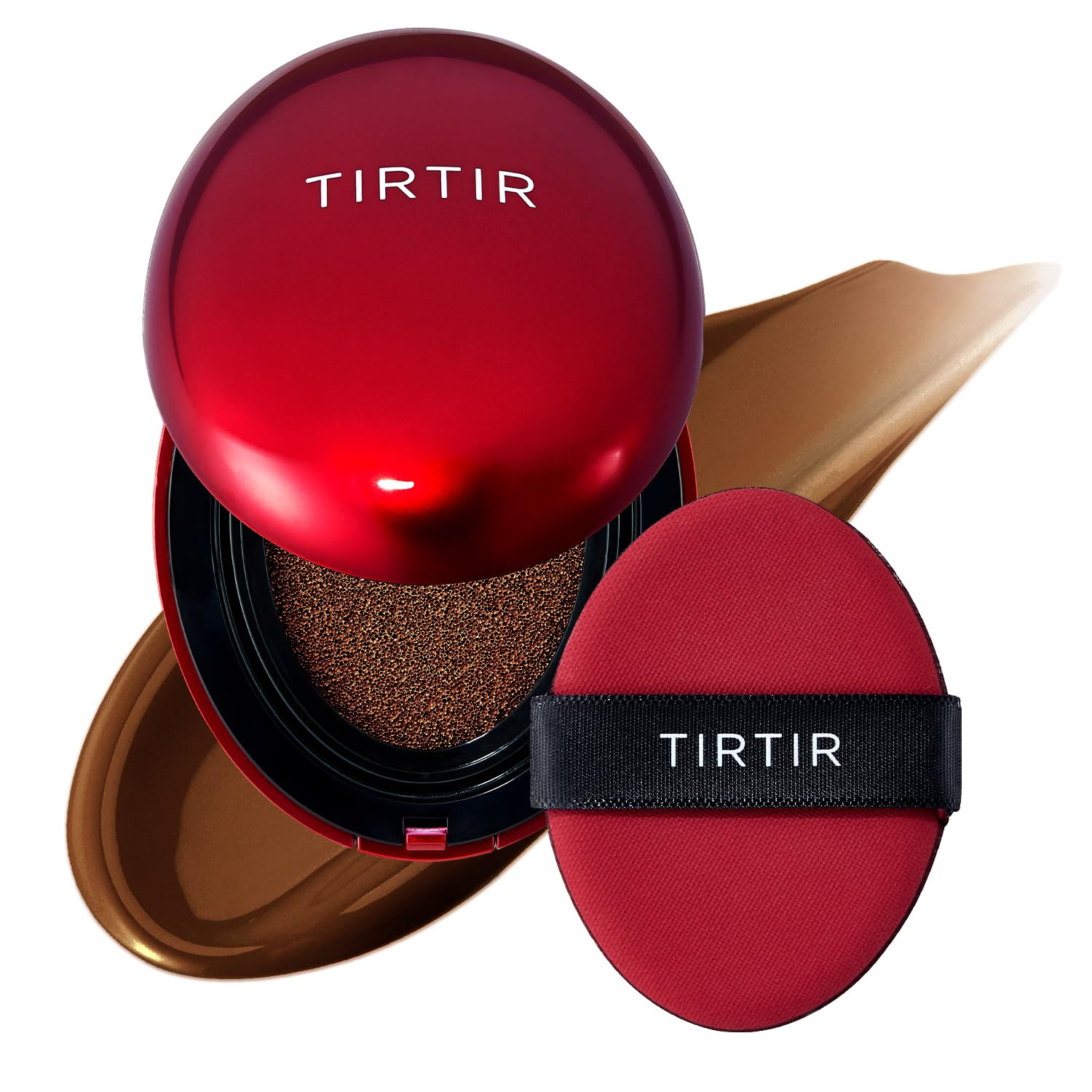 TIRTIR Mask Fit Red Cushion Foundation | Full coverage, Weightless, Skin fit, Satin Glow Finish, Korean Makeup BB Foundation, beauty, Tattoo cover up, Buildable (#47N Ebony, 0.63 Fl Oz) | Amazon (US)
