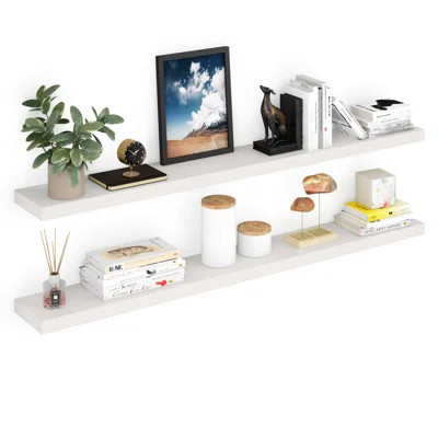 Miami 60" W x 8" D Floating Shelves Set with Invisible Wall Mount Brackets | Wayfair North America