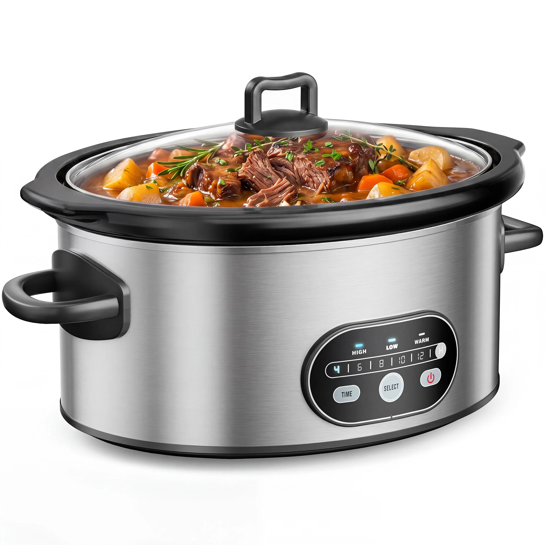6QT Digital Slow Cooker with Removable Ceramic Insert and Tempered Glass Lid | Wayfair North America