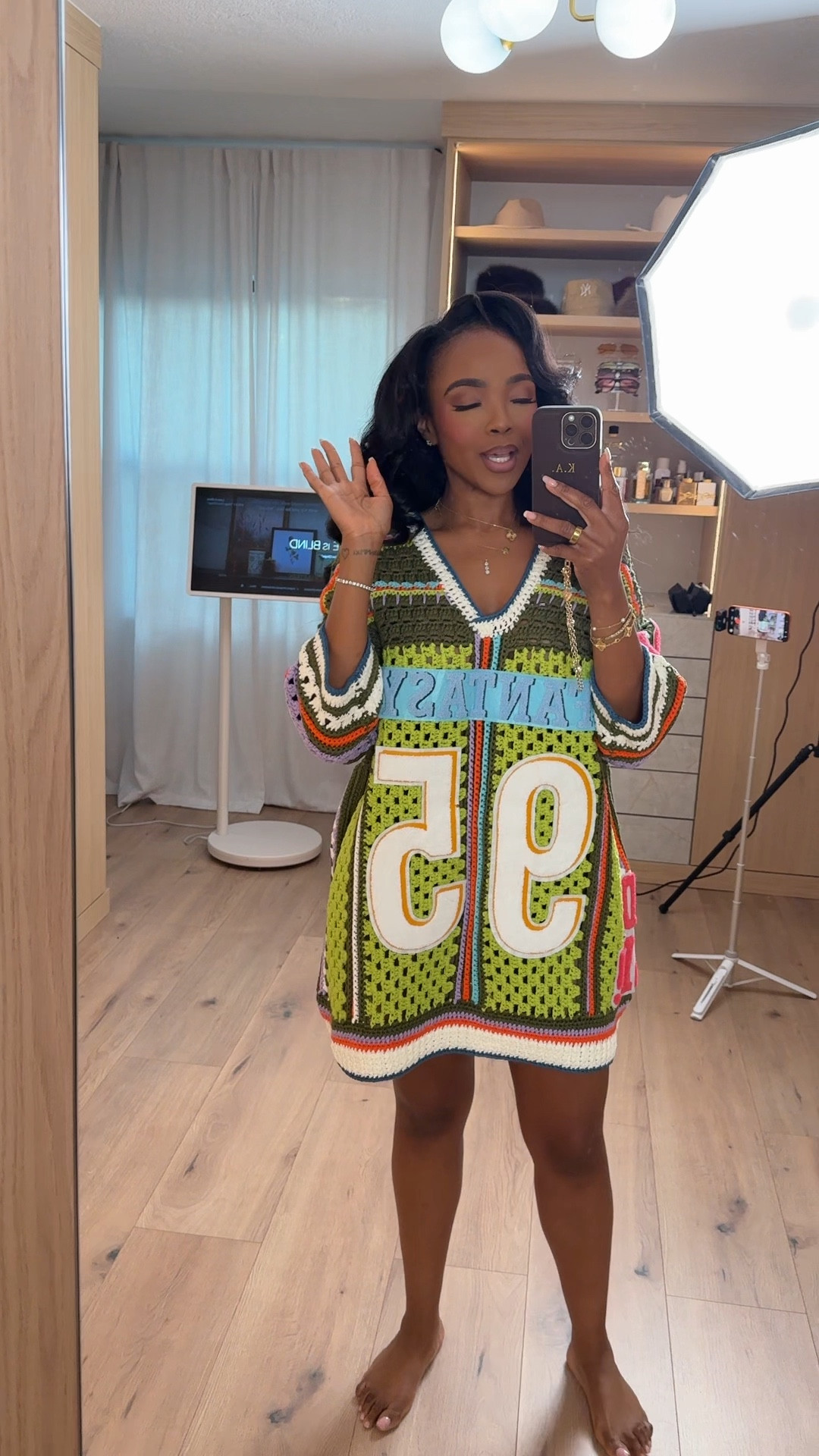 Sporty, playful, and statement-making 💚 This oversized knit jersey dress is the definition of fun meets effortless. The bold number detail and colorful trim give it that standout vibe, while the relaxed silhouette keeps it comfortable and easy to style. It’s one of those pieces you can throw on and instantly look put together — and styled multiple ways, the cost per wear keeps dropping.

Pair it with sneakers for a casual daytime look, knee-high boots for an elevated street style moment, or layer it over shorts for a playful twist. Add a statement bag and you’re set.

Perfect for: casual brunch, game day outfits, vacation strolls, weekend errands, girls’ day, or laid-back dinner plans.

Tap to get details and favorite to recreate later.

📏 Sizing:
Wearing size Small  
Height 5’4” · 140 lbs · 36D · 27” waist · 40” hips

This post includes sporty chic outfit ideas, oversized knit dress styling, game day outfits women, casual weekend looks, statement sweater dress, street style inspiration, colorful capsule wardrobe pieces, and easy throw-on-and-go outfits styled multiple ways.
@AKIRA 
Follow me on Instagram and YouTube @kirasfashionfinds