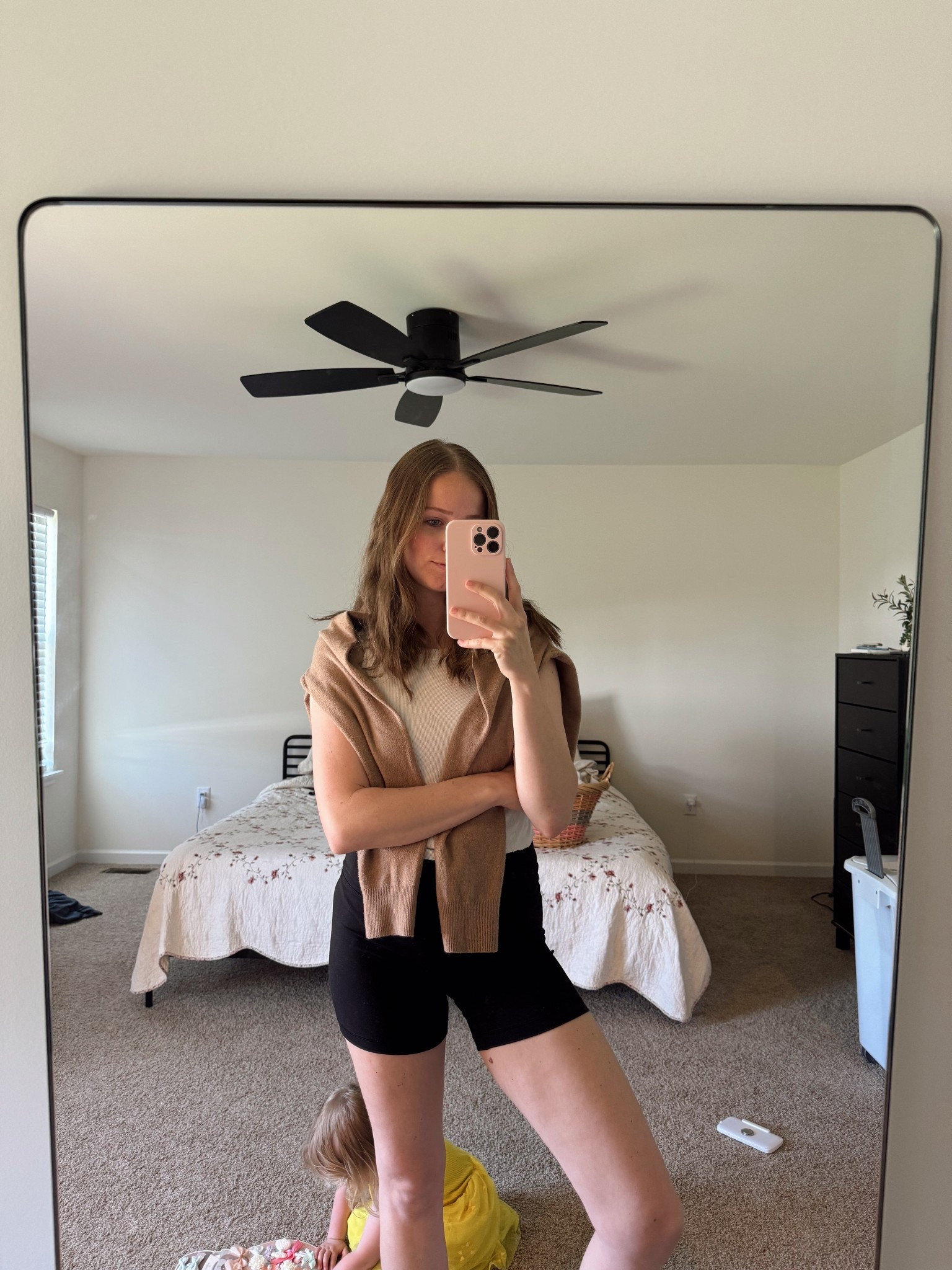 a sweater over a tank and biker shorts👌🏼🤩 

#spring #momoutfit #bokershorts #sweater #oldnavy #tank #springlooks 

#LTKFindsUnder50 #LTKSaleAlert #LTKStyleTip