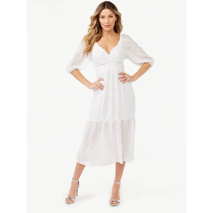 Sofia Jeans by Sofia Vergara Women's Eyelet Empire Dress | Walmart (US)