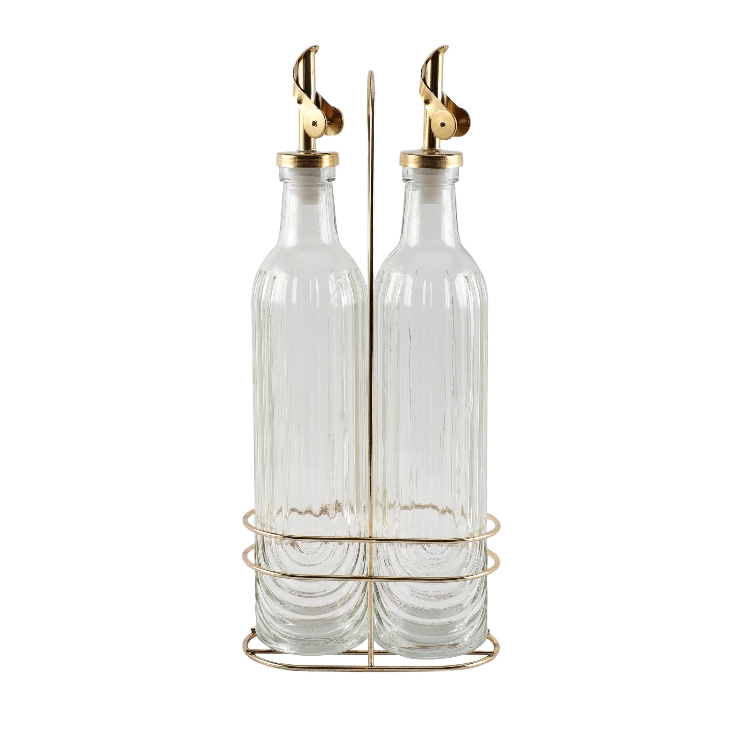Cook with Color Glass Olive Oil and Vinegar Dispenser Bottles, Cruet Set with Caddy | Walmart (US)