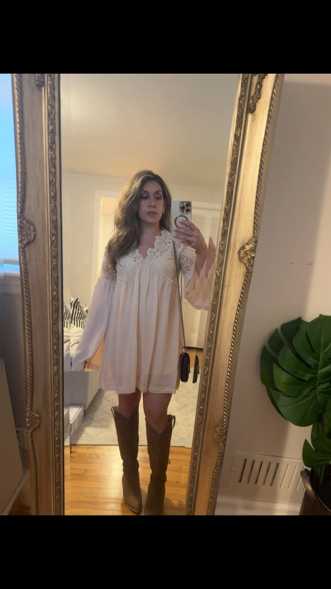 Pink lily for transitional spring 🌸have to  have a frilly spring dress but with boots to keep the legs warm!👢👢
•
Wearing a small in the dress. Has no stretch.

#LTKWatchNow #LTKSeasonal