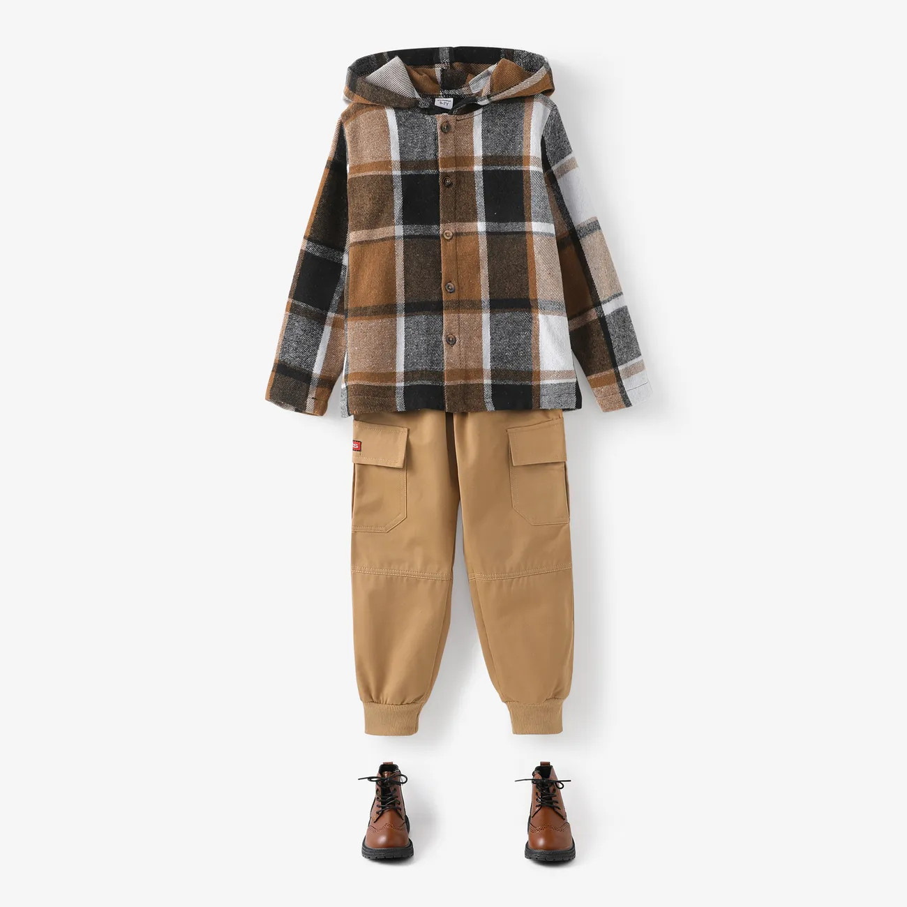 Kid Boy Hooded Plaid Long sleeves Shirt Jacket | PatPat
