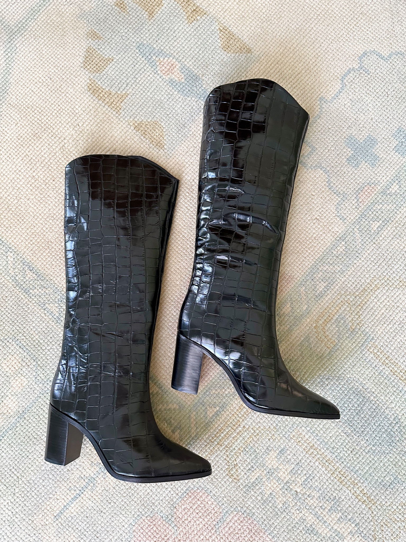 Black croc boots! Order 1/2 a size up!

#LTKstyletip #LTKSeasonal #LTKshoecrush