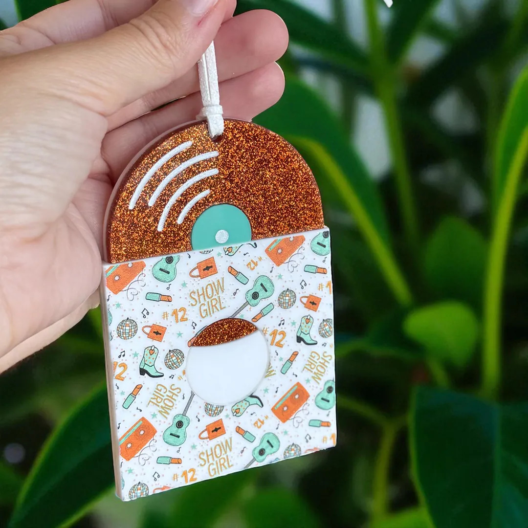 Showgirl Ornament, Christmas Ornament, Orange Glitter, Vinyl Record, Showgirl Album Cover - Etsy | Etsy (US)