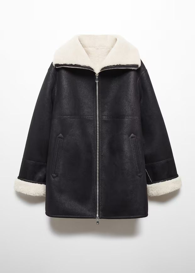 Double-sided zipper coat -  Women | Mango USA | MANGO (US)