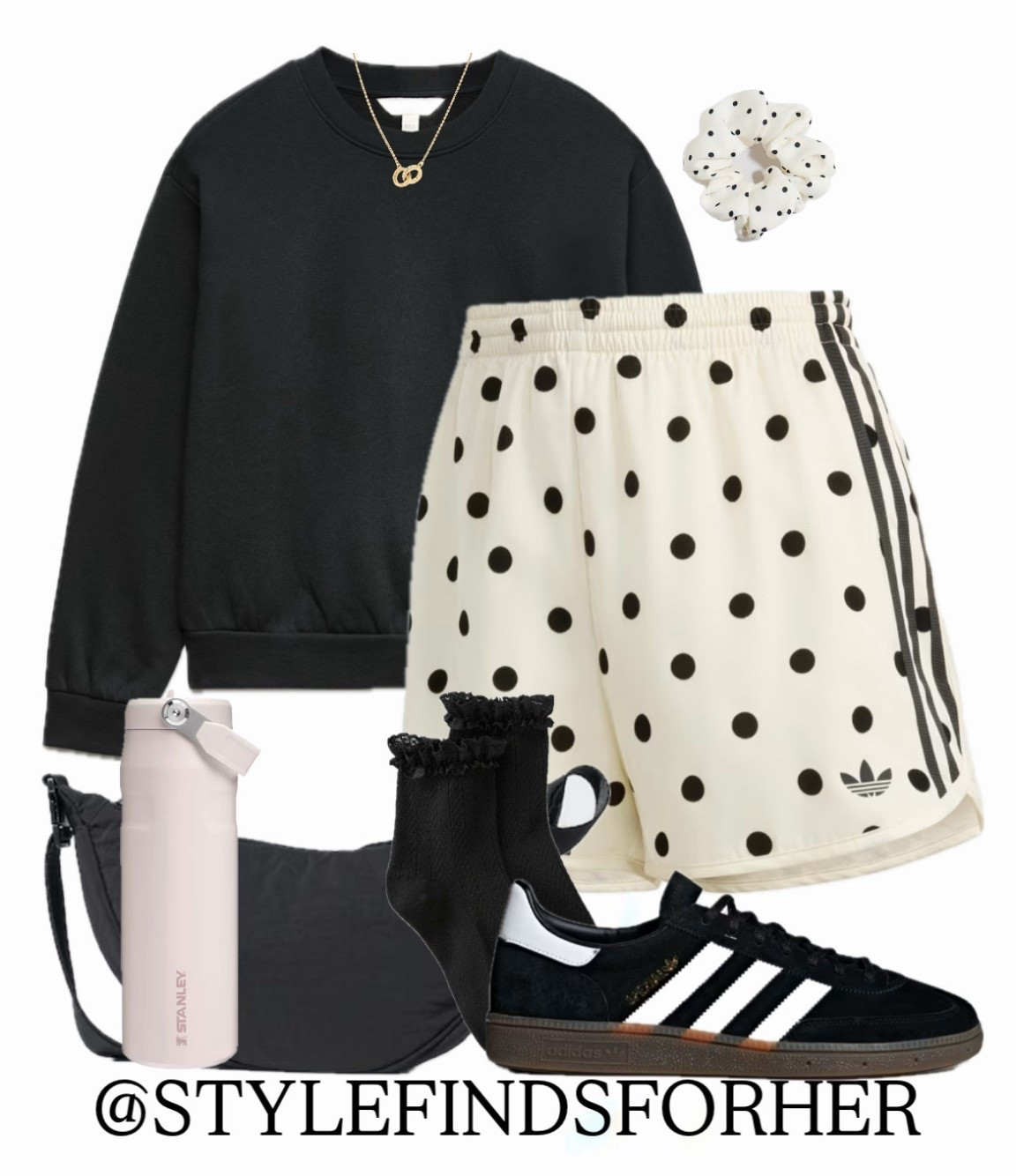 those polka dot adidas are WILD atm! I’m getting fomo, do I order a pair? 🖤🤍🖤
here’s how I’d style the shorts - sporty but girly. 

comment SHOP for links sent straight to your DM’s ✨

Stanley fitness sports gymwear spring summer holiday black and white socks gazelle 

#LTKgrwm #LTKfitnessgoals #LTKActive