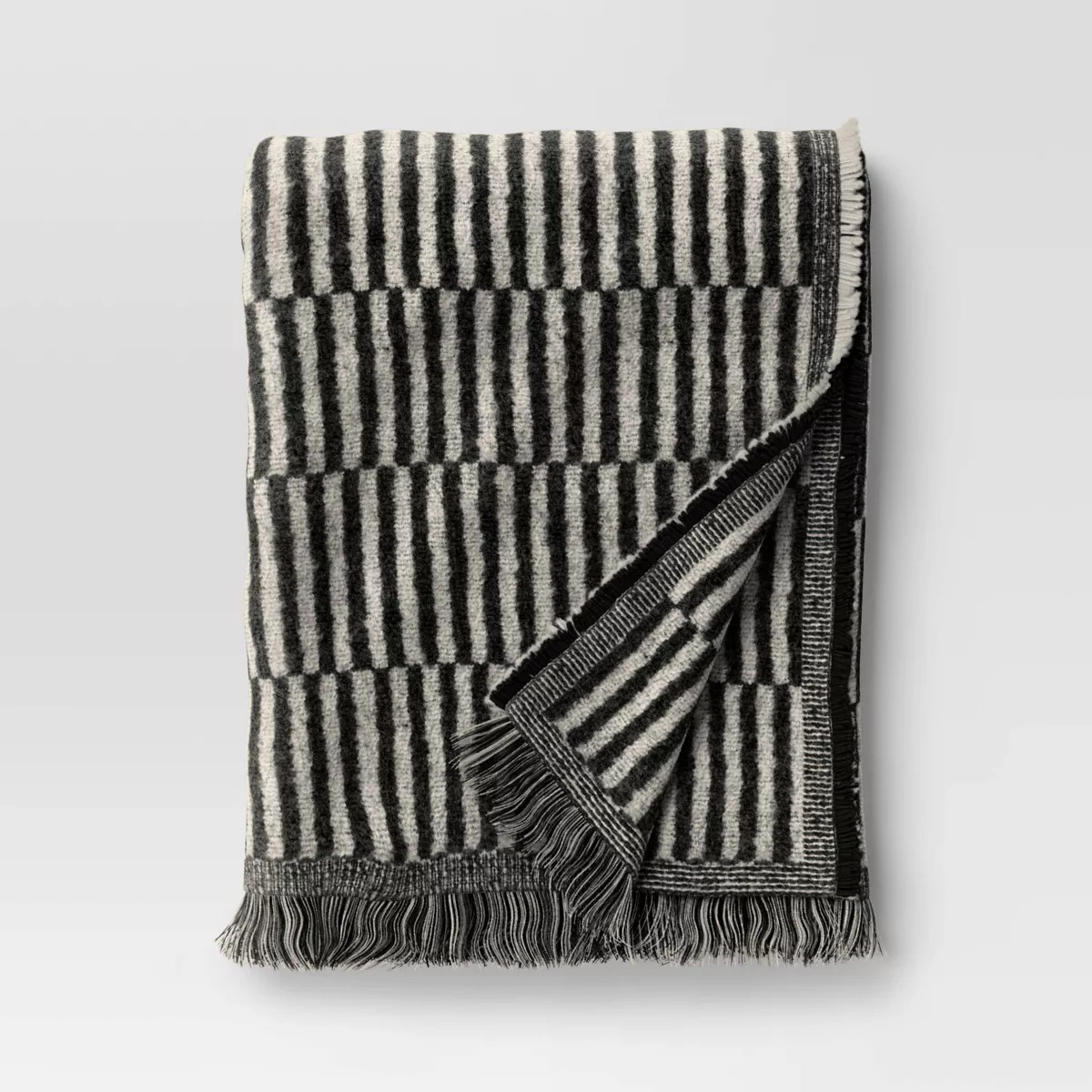 50''x60'' Oversized Woven Linework Throw Blanket Black/Cream - Threshold™ | Target