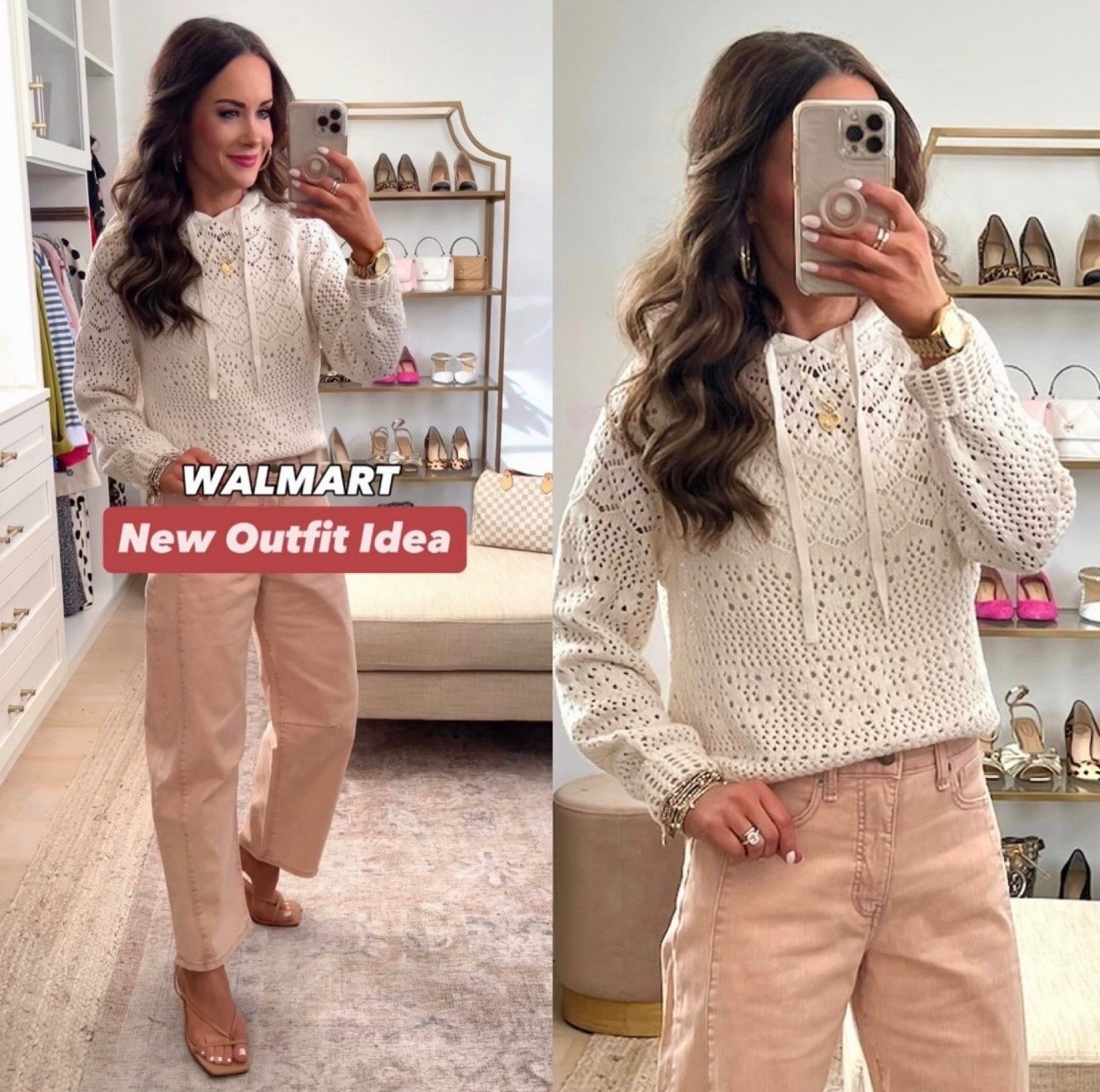 Cutest new crochet top & jeans! Scroll to shop! Follow us for more! ❤️