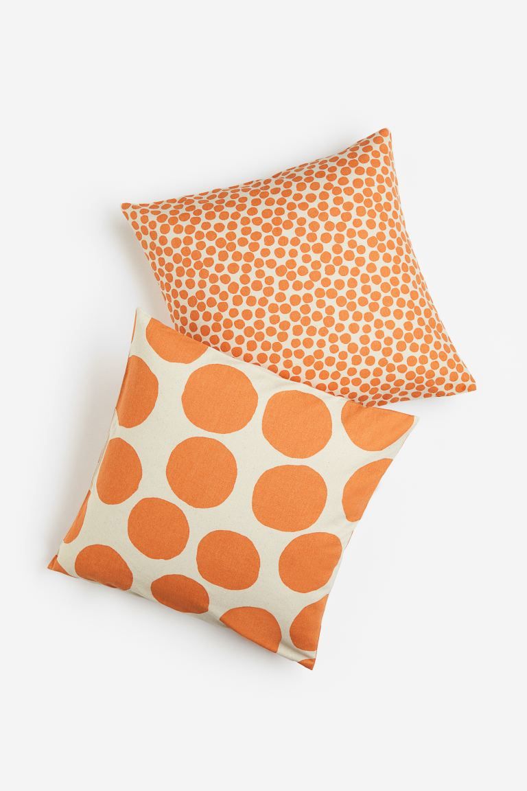 2-pack Dotted Cushion Covers - Orange/dotted - Home All | H&M US | H&M (US + CA)