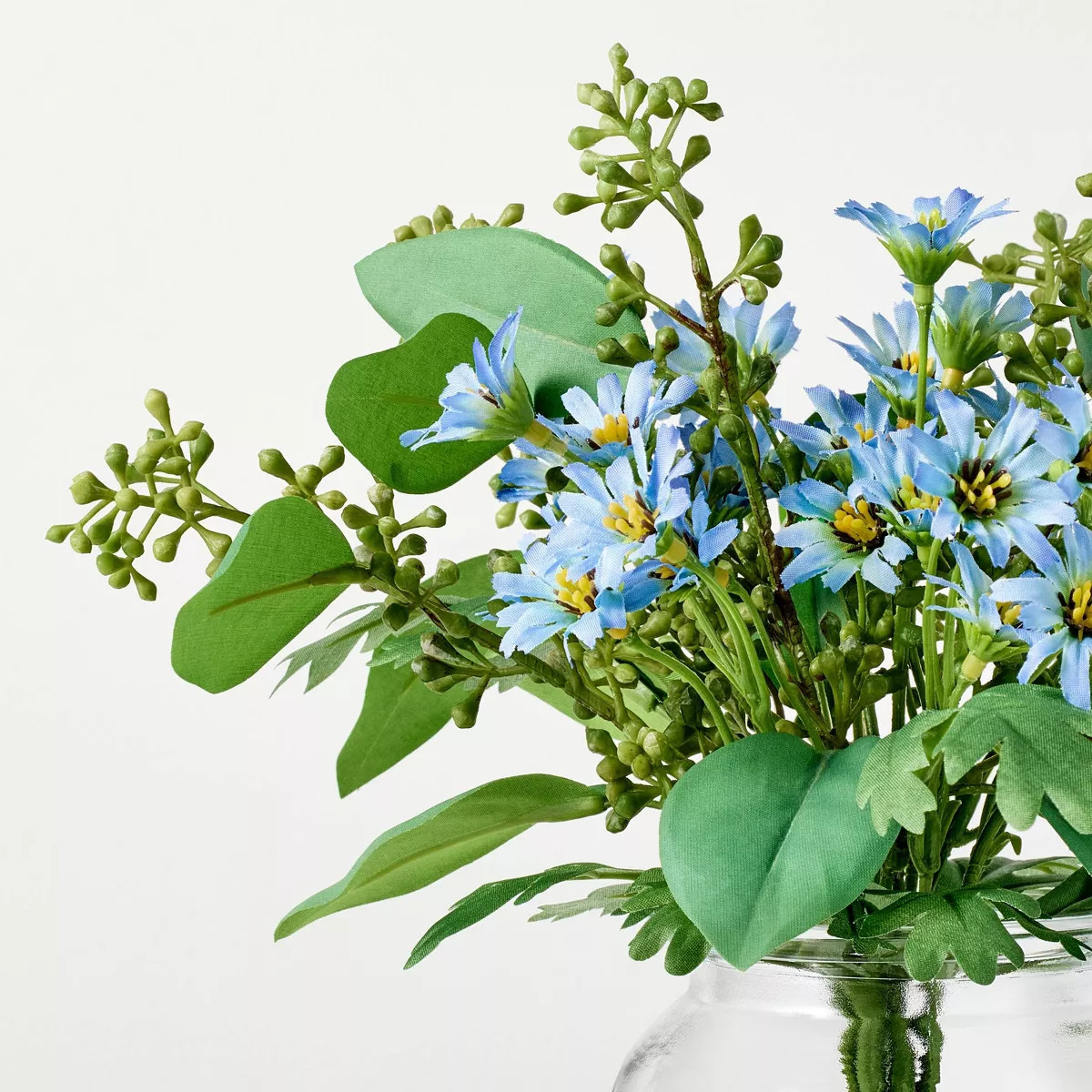 Medium Blue Flower and Leaf Arrangement - Hearth & Hand™ with Magnolia | Target