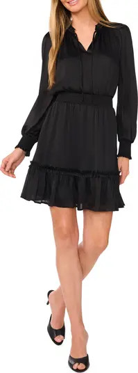 Long Sleeve Split Neck Dress | Nordstrom