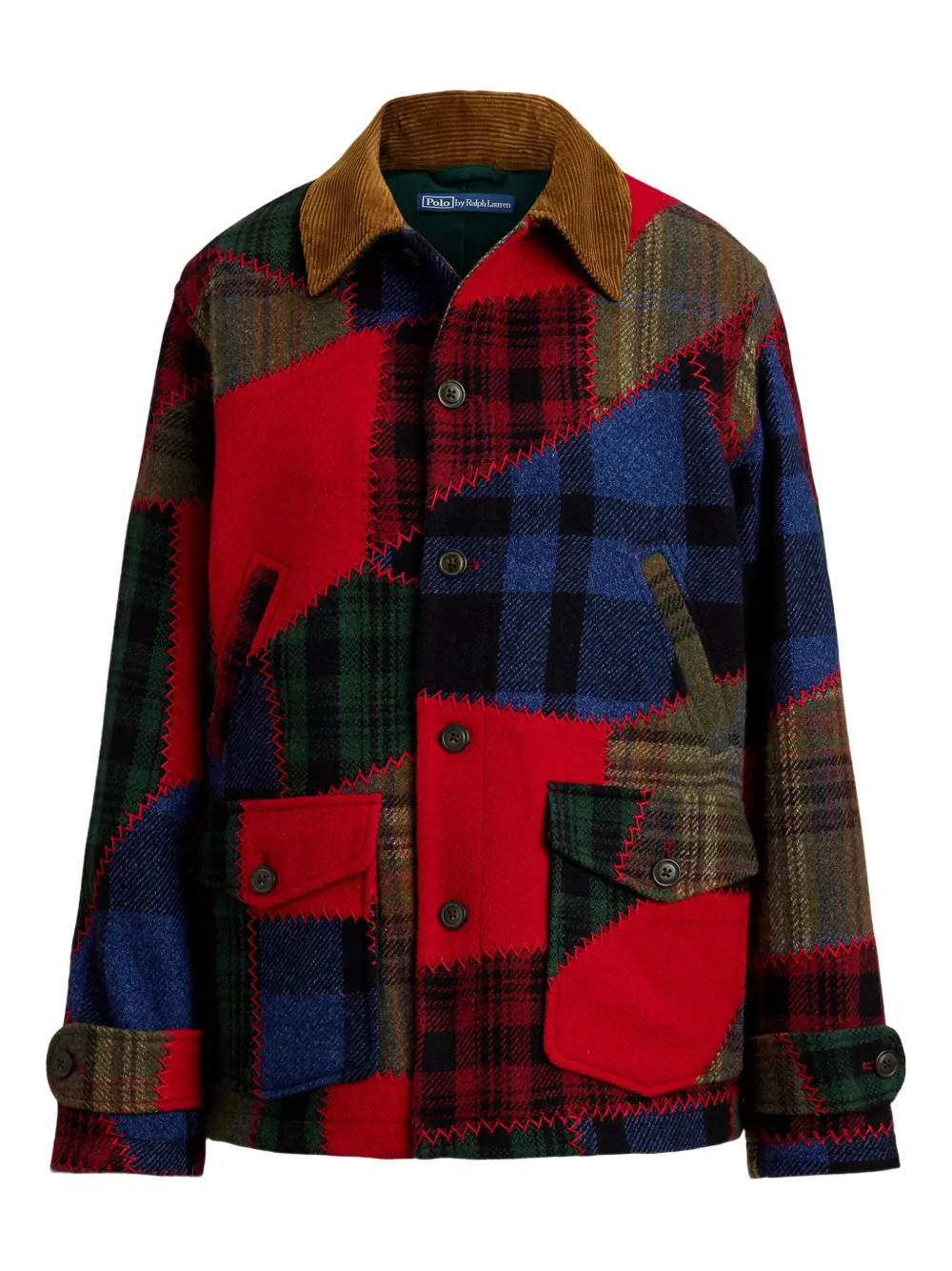 Polo Ralph Lauren Jacke Im Patchwork-Look Mit Cordkragen | Rot | FARFETCH DE | Farfetch Global