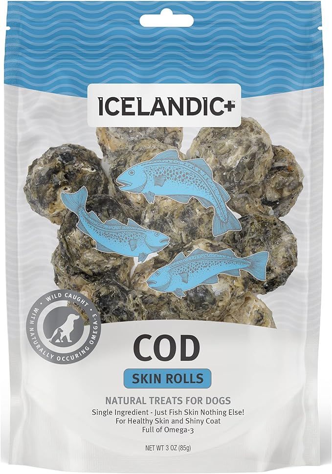Icelandic+ Cod Skin Rolls Dog Treat 3-oz Bag | Amazon (US)