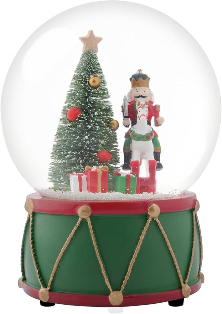 Mucial Snow Globe Nutcracker with Horse Snowglobe with Drum Base Birthday Party Decorations Creat... | Amazon (US)