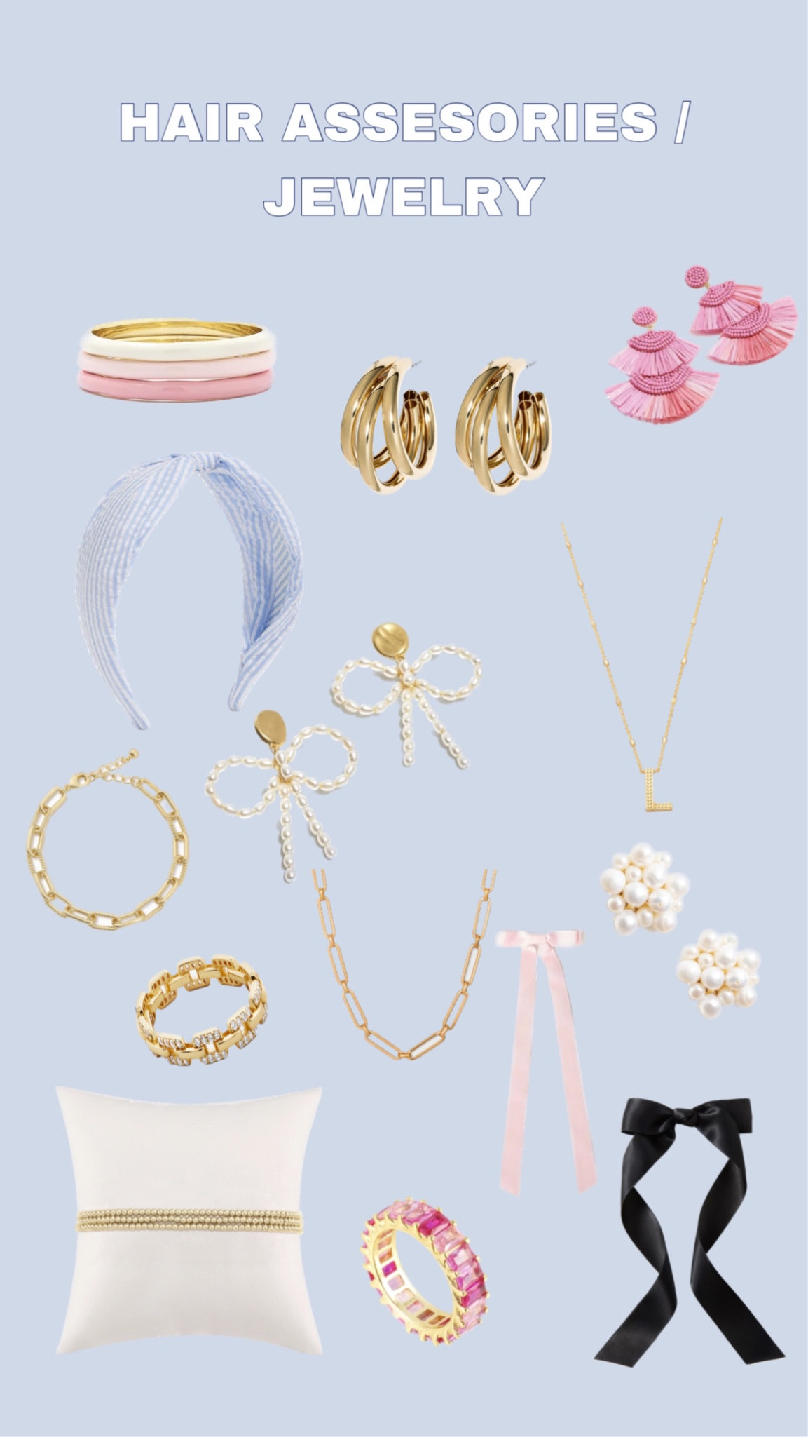 Accessories for sorority recruitment! #hairbow #statementearings #headband #bracelets #jewelry #stackable 

#LTKFind #LTKstyletip #LTKBacktoSchool
