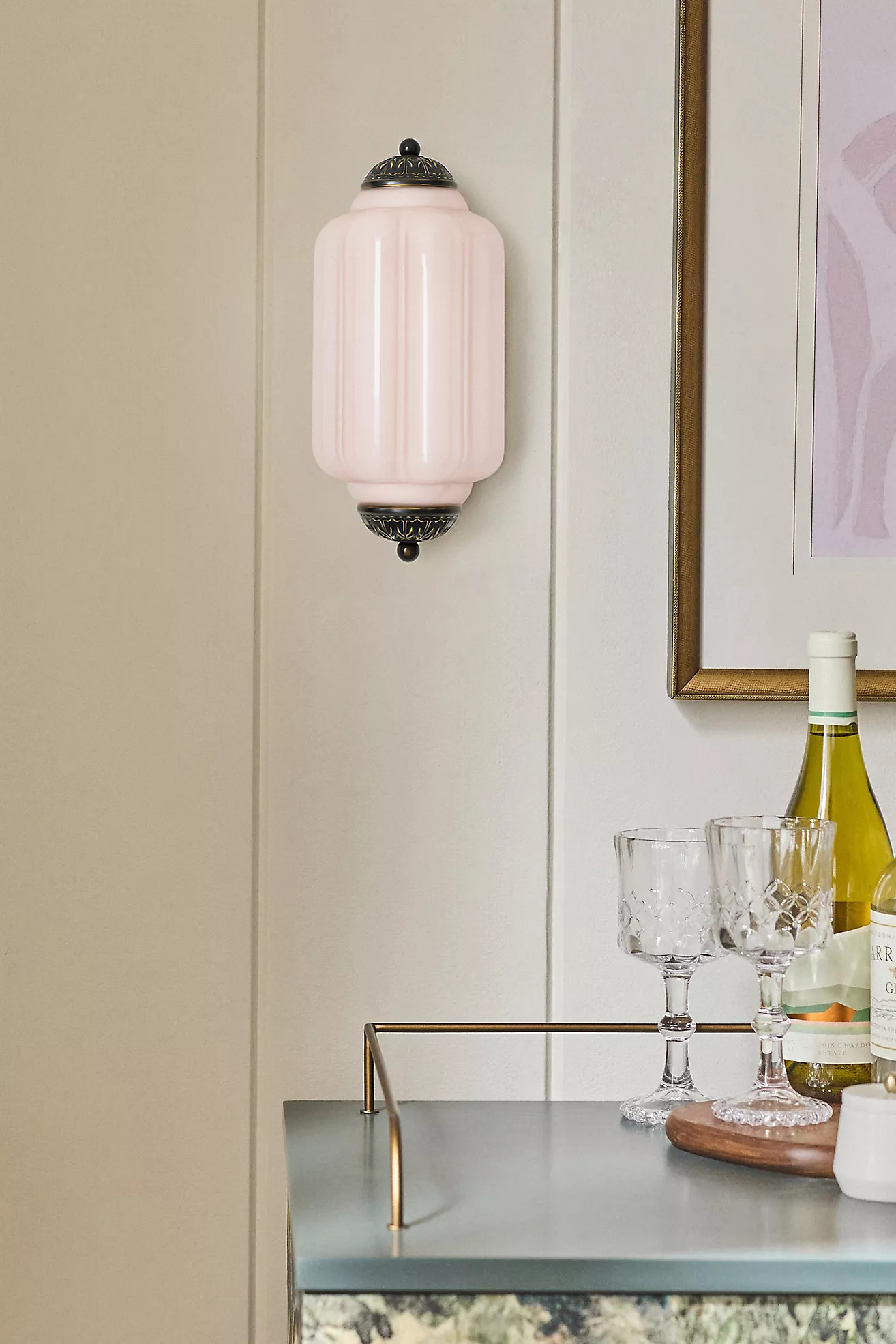 The Eloise Scallop Milk Glass Flush Sconce Wall Light | Anthropologie (US)