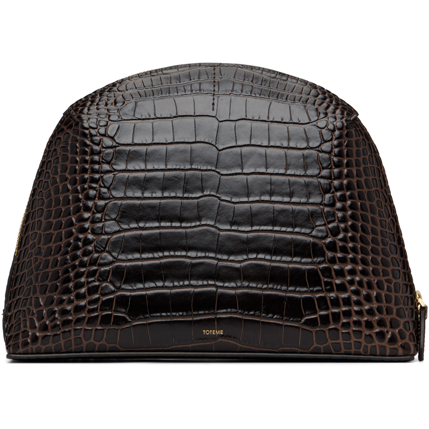 TOTEME Brown Medium Croco-Embossed Day Clutch | SSENSE
